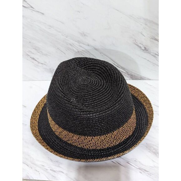 Magid Hats Women's Two Toned Brown Black Fedora 100% Straw Paper Hat - Picture 6 of 7
